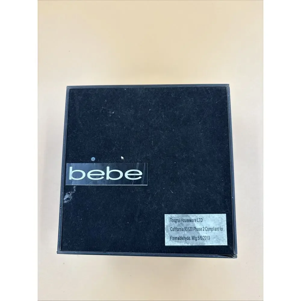 Bebe Monogram Letter K Trinket Jewelry Box Black Gold Art Deco Design Glam